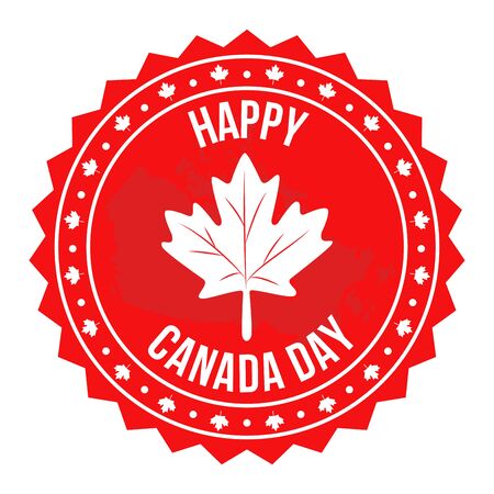 Canada day red circular labelのイラスト素材