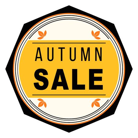 Autumn sale seal shape labelのイラスト素材