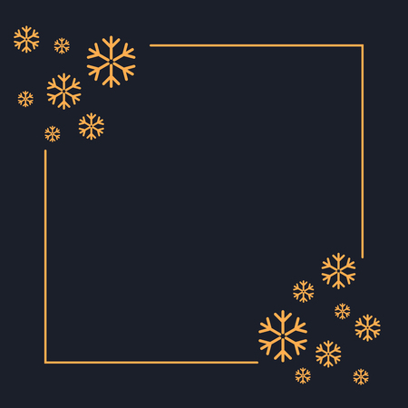 Golden snowflakes blank luxury bannerのイラスト素材