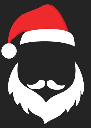 Santa hat and beard posterのイラスト素材