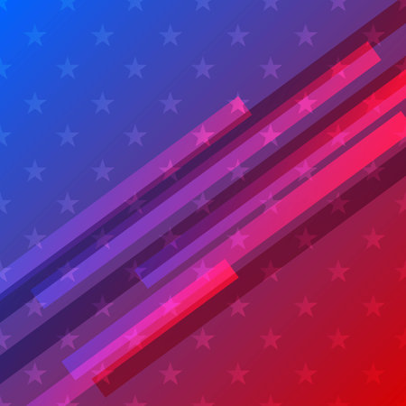 Red and blue patriotic background with star shapesのイラスト素材