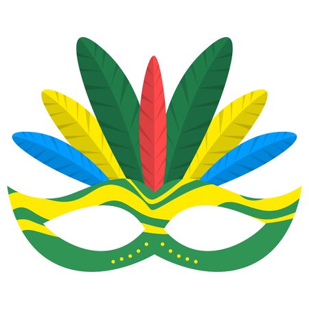 Brazil flag themed carnival maskのイラスト素材