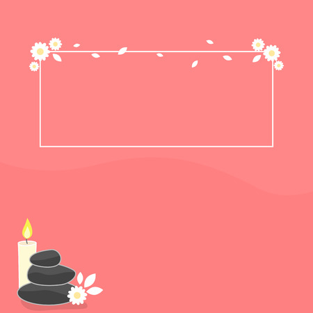 Spa themed banner with flowers and stonesのイラスト素材