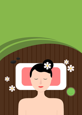 Spa and beauty concept banner with womanのイラスト素材