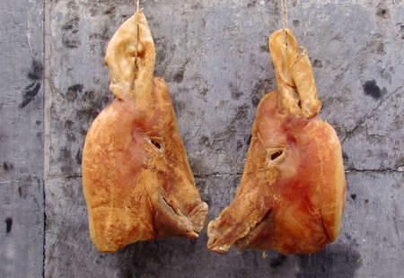 Roasted pig headの写真素材