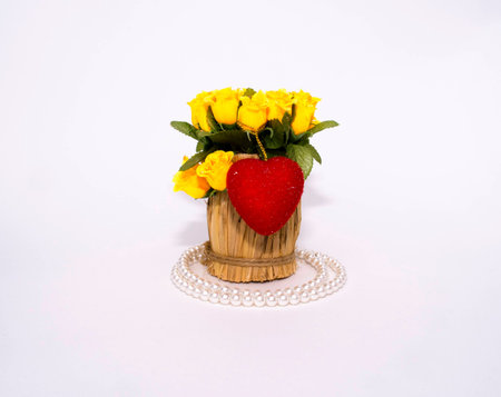 beads and souvenirs on Valentines Dayの写真素材