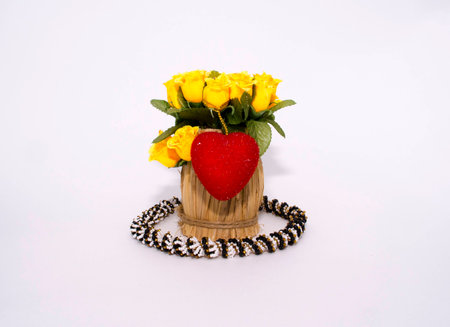 beads and souvenirs on Valentines Dayの写真素材