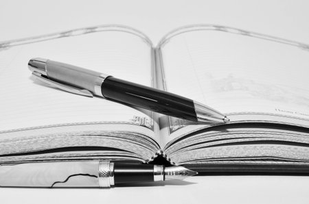 pen and notebookの写真素材