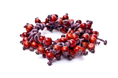 Wooden hairpin isolated on white backgroundの写真素材