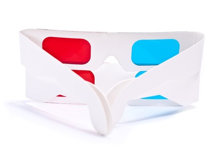 a two 3D glasses - front view on white background の写真素材