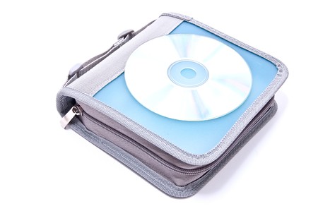 DVD album with dvd on it. Isolated on whiteの写真素材