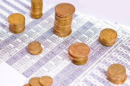 The business chart from money on grey background
の写真素材