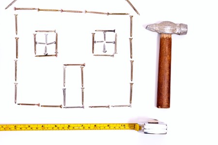 House planning with instrumens isolated on white
の写真素材