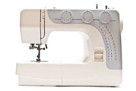 Sewing machine isolated on white backgroundの写真素材