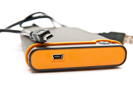 External hard drive isolated on white background