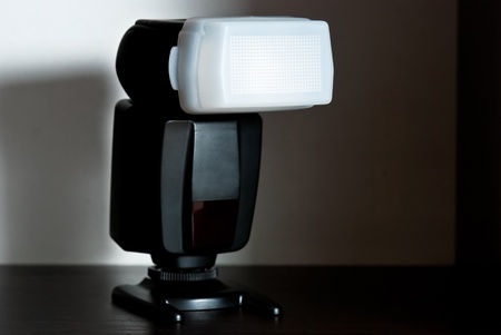 One black camera flash. Studio shotの写真素材