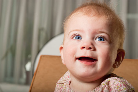 Closeup portrait of little cute baby 