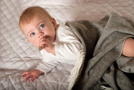 Closeup portrait of cute baby girlの写真素材