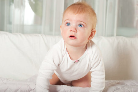 Closeup portrait of cute baby girl