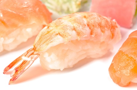 Set of different sushi cakes, over whiteの写真素材