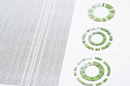 Business still-life with diagrams, charts and numbers