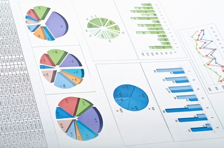 Business still-life with diagrams, charts and numbersの写真素材