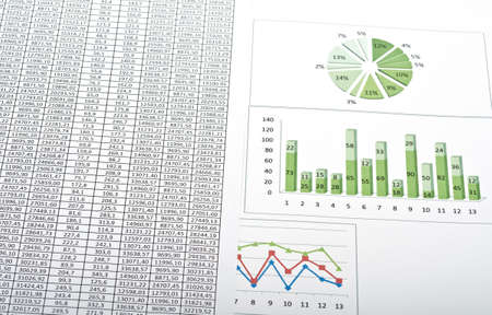 Business still-life with diagrams, charts and numbers の写真素材