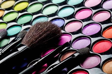 Professional makeup brushes and cosmeticsの写真素材