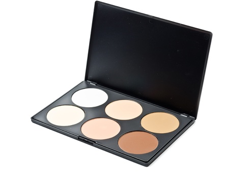 Professional makeup tones palette on whiteの写真素材