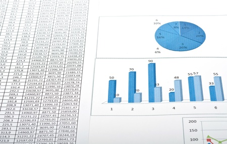 Business still-life with diagrams, charts and numbersの写真素材