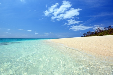 The cobalt blue sea and blue sky of Okinawa の写真素材
