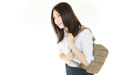 Lovely young woman with bagsの写真素材