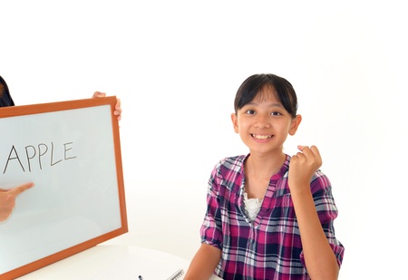 Girls willing to pass examの写真素材