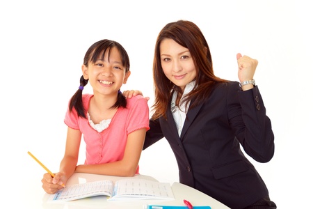Girls willing to pass examの写真素材