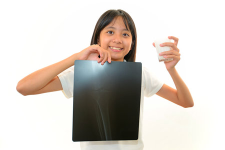 Girl drinking milk