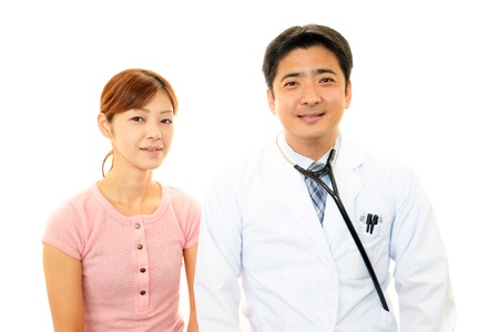 Happy medical doctor and Patientの写真素材