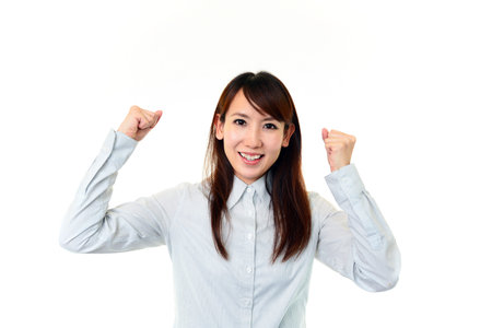 Business woman enjoying success