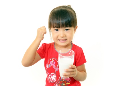 The girl who drinks milkの写真素材