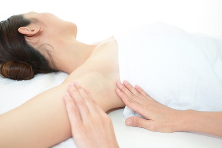 The woman who is doing skin careの写真素材