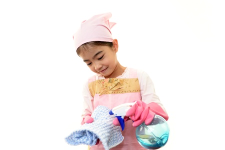 The girl who helps with houseworkの写真素材