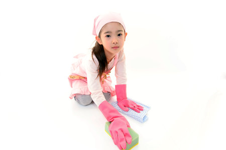 The girl who helps with houseworkの写真素材
