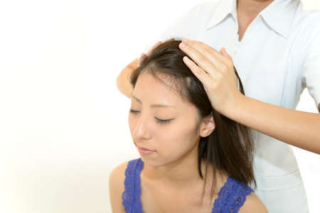 Woman having massageの写真素材