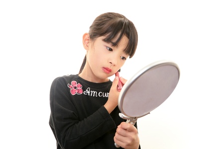 The girl who does makeupの写真素材