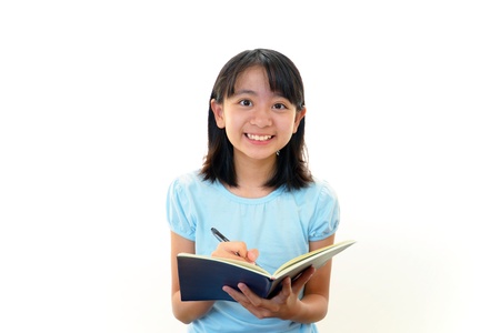 The girl who studiesの写真素材