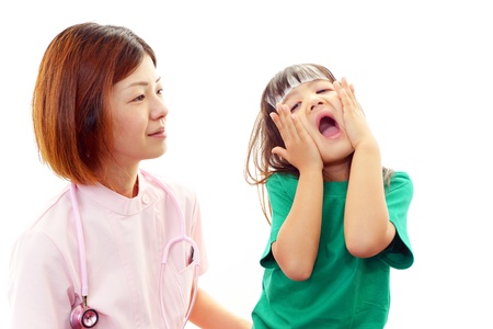 Portrait of  Asian female nurses and childの写真素材