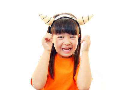 Happy little asian girl smileの写真素材