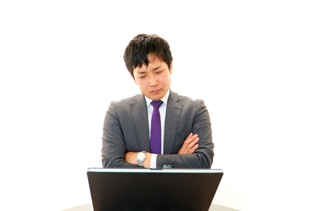 Expression of melancholy businessman の写真素材