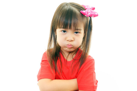 Girl of an expression dissatisfied with