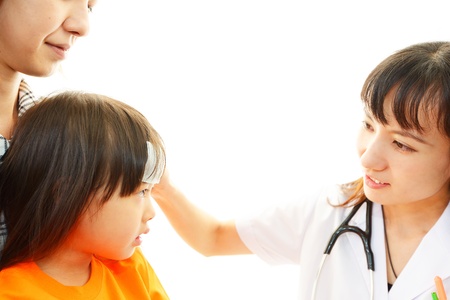 Child having physical examinationの写真素材