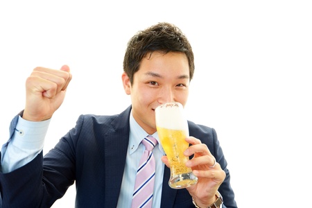 The man who enjoys beerの写真素材